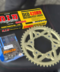 Sên DID Vàng 10li Không Phốt - Nhông Recto - Đĩa 7075 Châu Âu Cho Ex155 (124HD/ 14-46/ Xám)